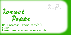 kornel poppe business card